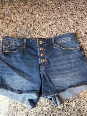 Jessica Simpson Medium Blue Denim Button-Fly Jean Shorts
